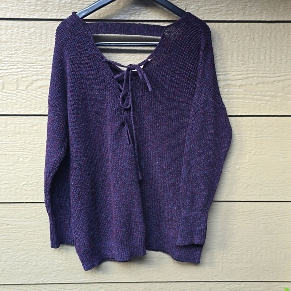 Torrid Lace Up Open Lace up Back Scooped Neck Sweater 2x - Picture 7 of 8